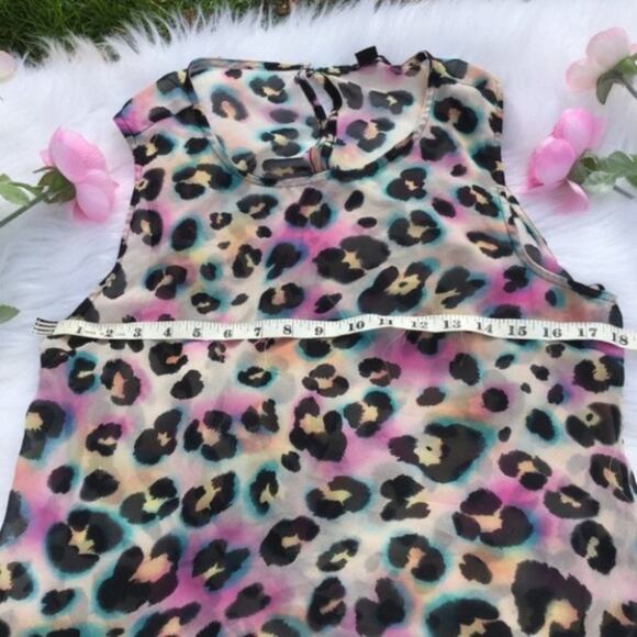 Forever 21 Sheer Pastel Cheetah High Low Size Sm - Picture 4 of 8